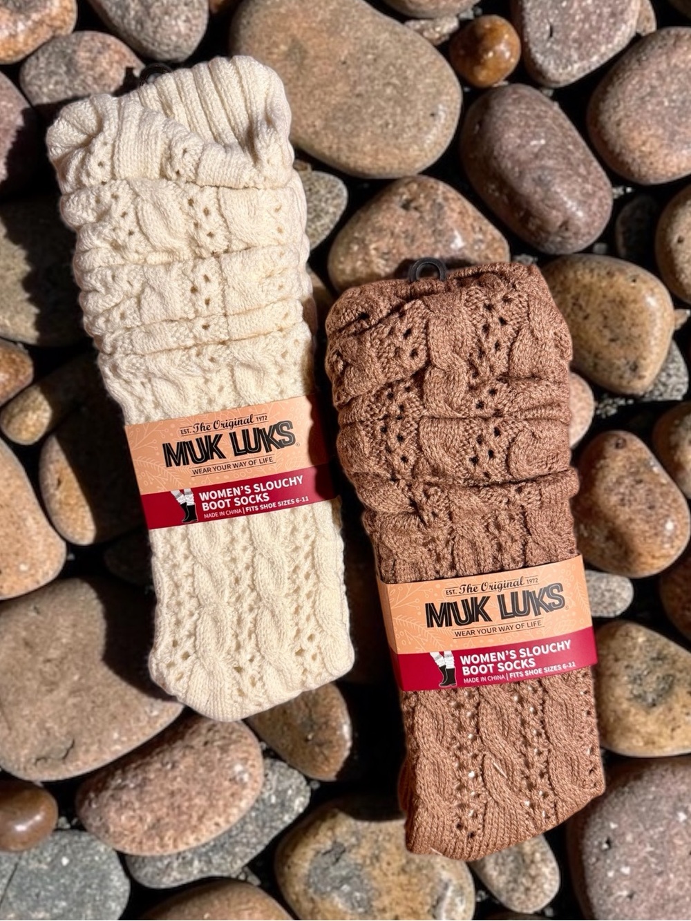 MUK LUKS Slouch Knit Socks ~ Set of Two